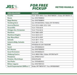 Contact Number of Jrs Express Philippines .